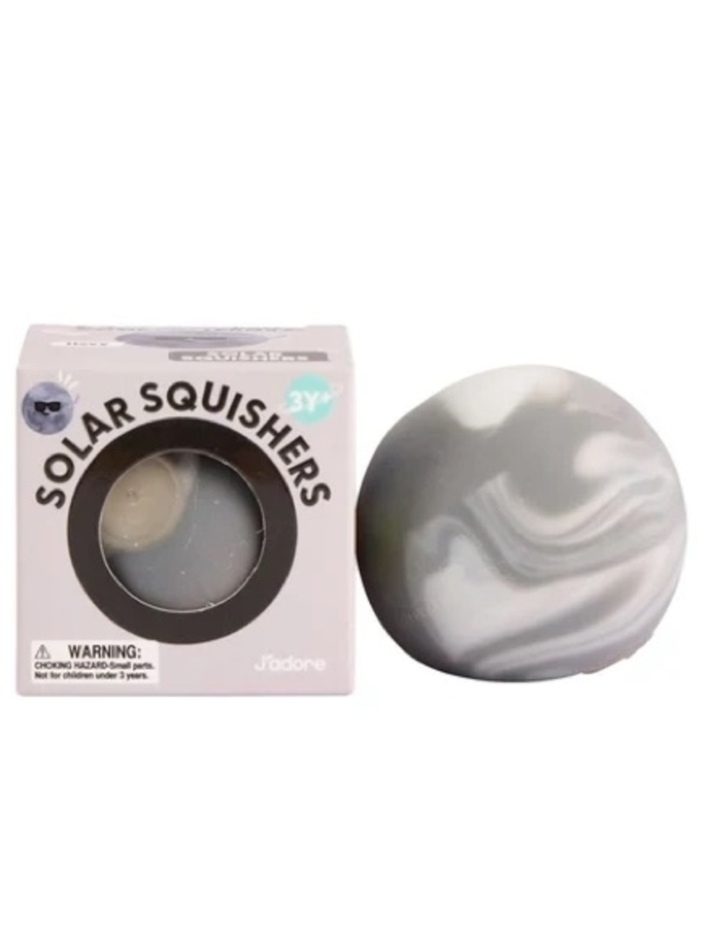 J'adore Solar Squishers Grey Squishy Toy NWT
